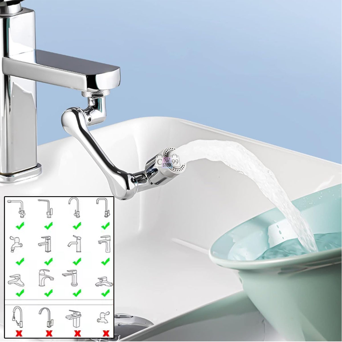 Miniatura 2 de Grifo Expansor Llave Giratorio de 1080°